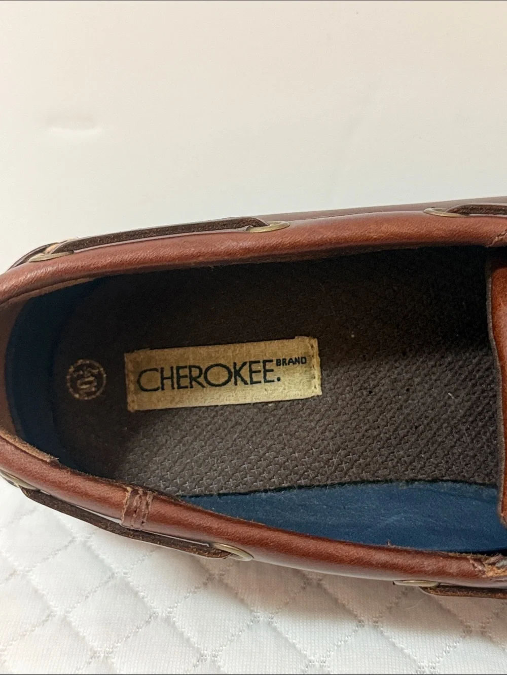 Cherokee Men’s Brown Leather Lace-Up Boat Deck Shoes. NWOT. Size 10.5
